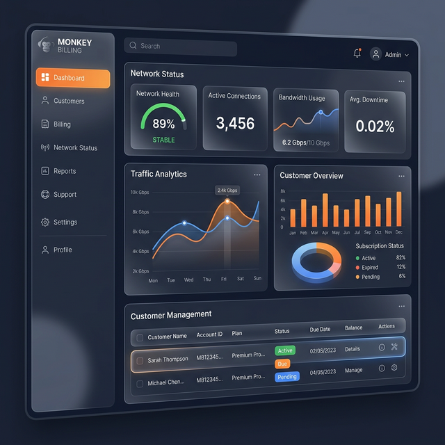 Monkey Billing Dashboard Preview
